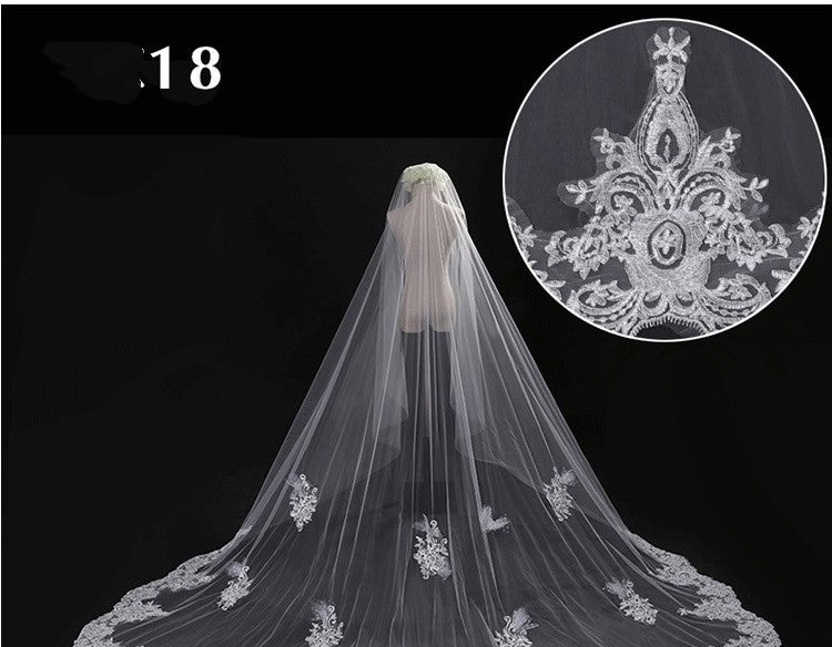 Bridal Wedding Dress Long Tail Luxury Super Fairy Wedding Veil