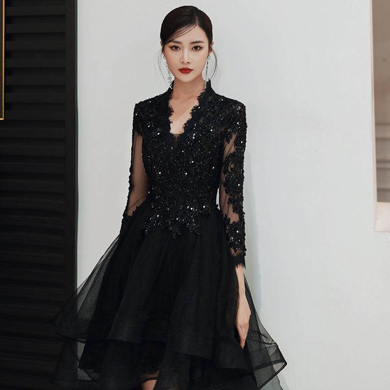 Black Evening Dress  Feminine And Luxurious